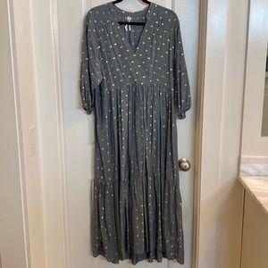 Anthropologie Tiered Maxi Dotted Dress